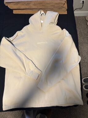 Fear of God Essentials Hoodie in Light Beige/Cream